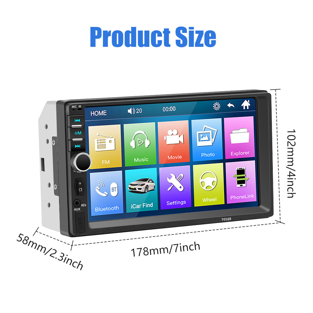Radio Estereo De Pantalla Coche Carro Auto MP5 Tactil 2 DIN Bluetooth Con Camara