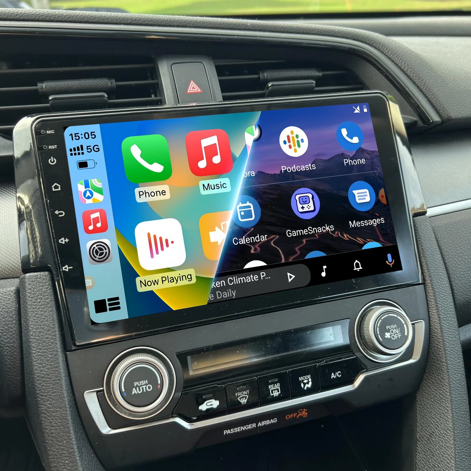 New 64G Carplay For 2016-2020 Honda Civic Car Stereo Radio GPS WIFI Android 15