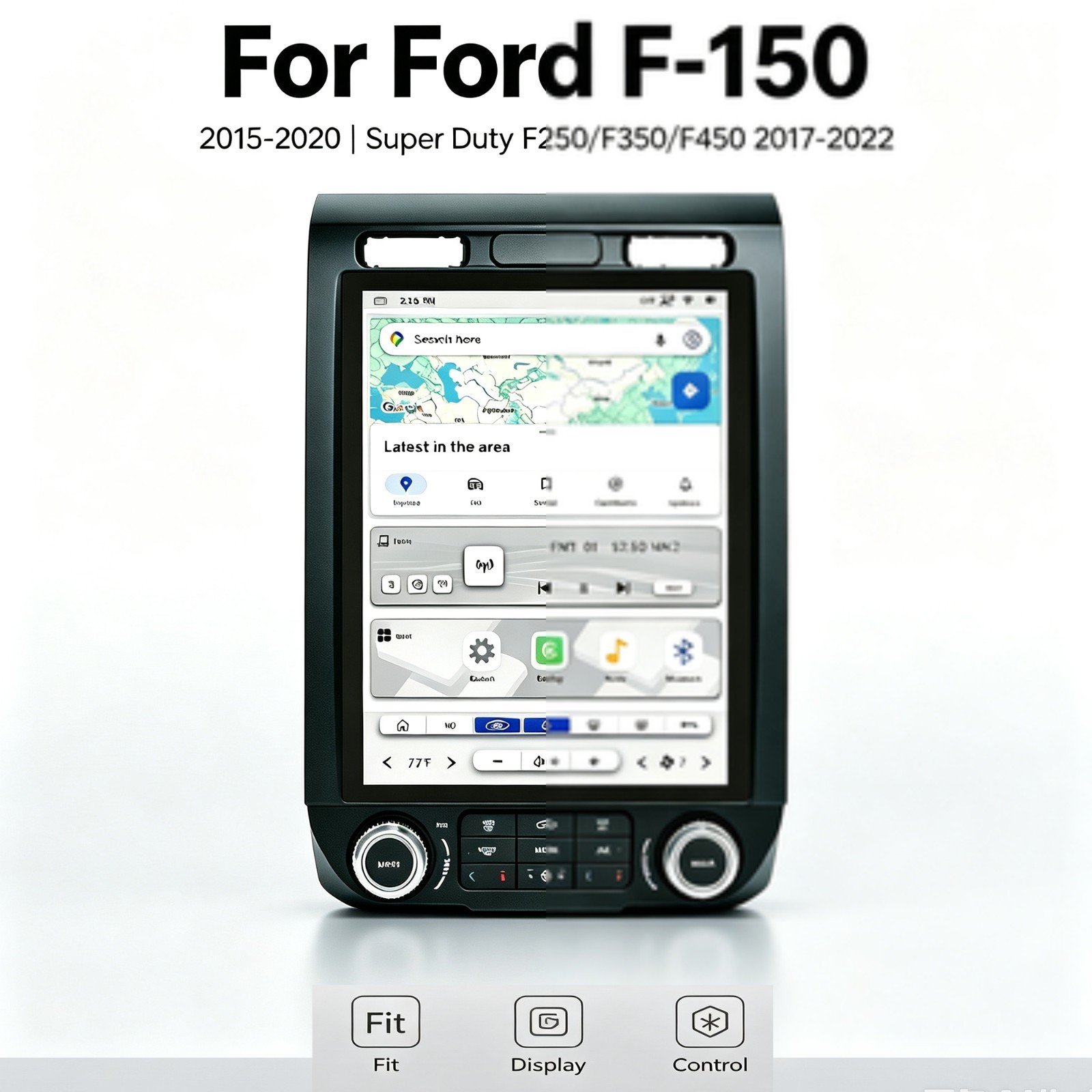12.1″ Android 13 Tesla Vertical Screen Carplay Gps Radio For Ford F150 2015-2022