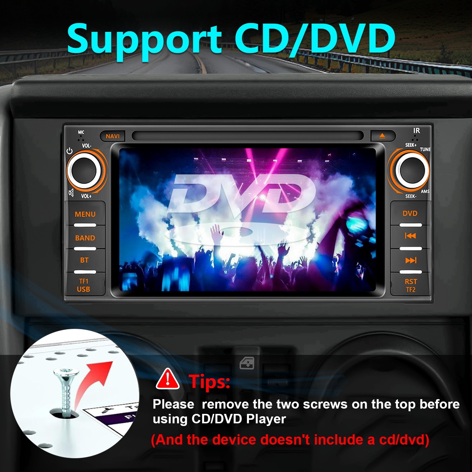 Plug & Play Car Radio Stereo CD DVD Player W/CarPlay GPS For Jeep Dodge Chrysler