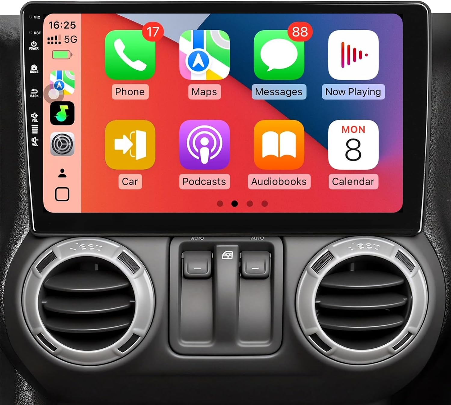 Car Radio Stereo Jeep Wrangler JK 2007-2018, Dodge Ram 2009-2012 CarPlay Andriod