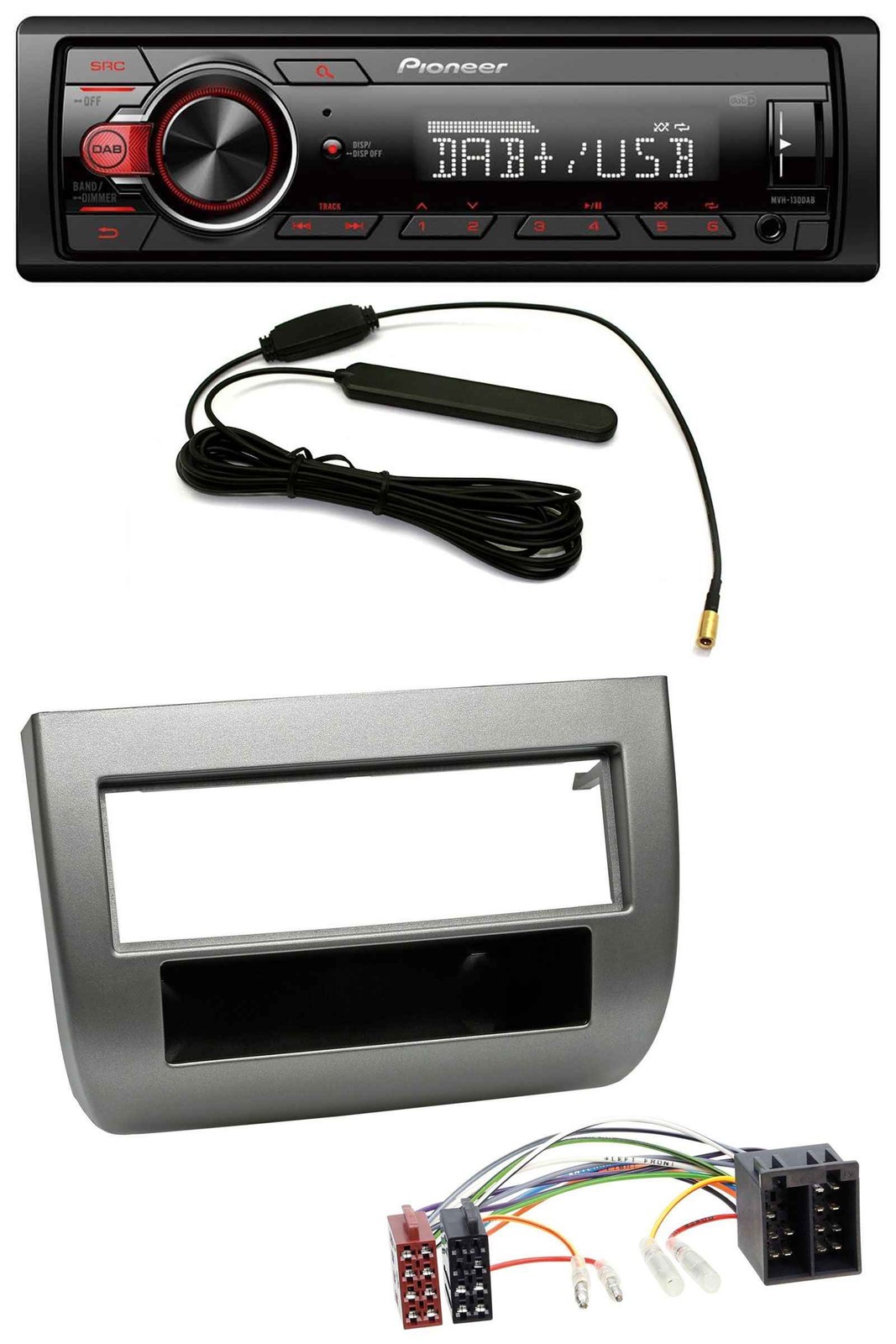 Pioneer MP3 DAB 1DIN AUX USB Car Stereo for Lancia Y 843 03-11 Dark Silver Metal