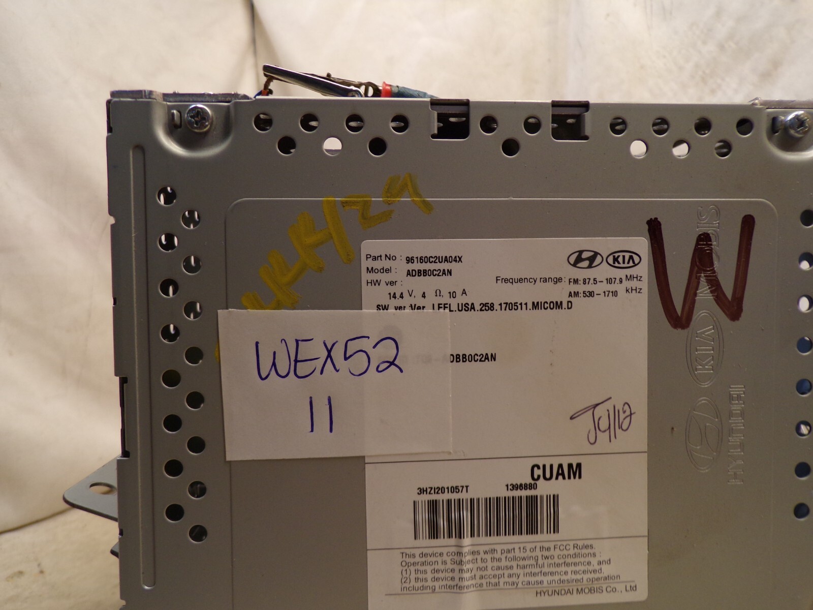18 19 Hyundai Sonata Radio Cd 96160C2UA04X WEX52