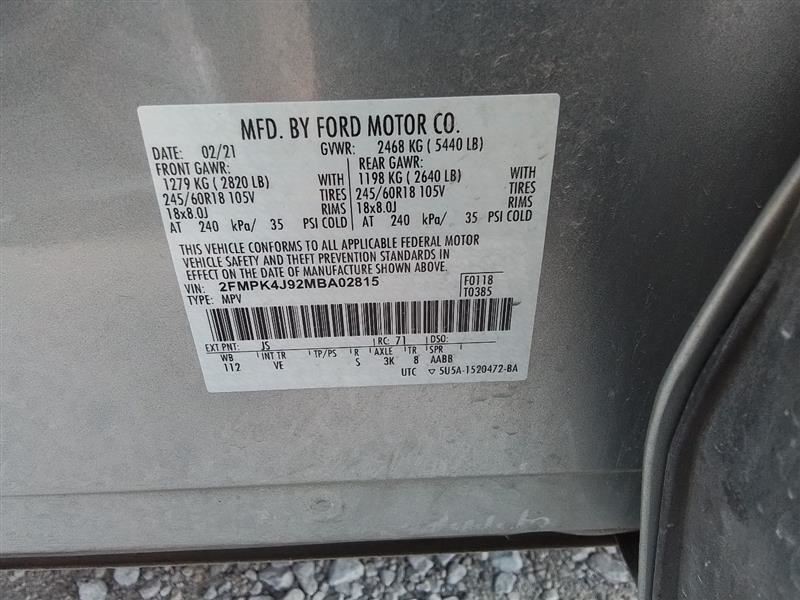2021-2024 Ford Edge Front Center Dash Mounted Display Touch Screen 12″