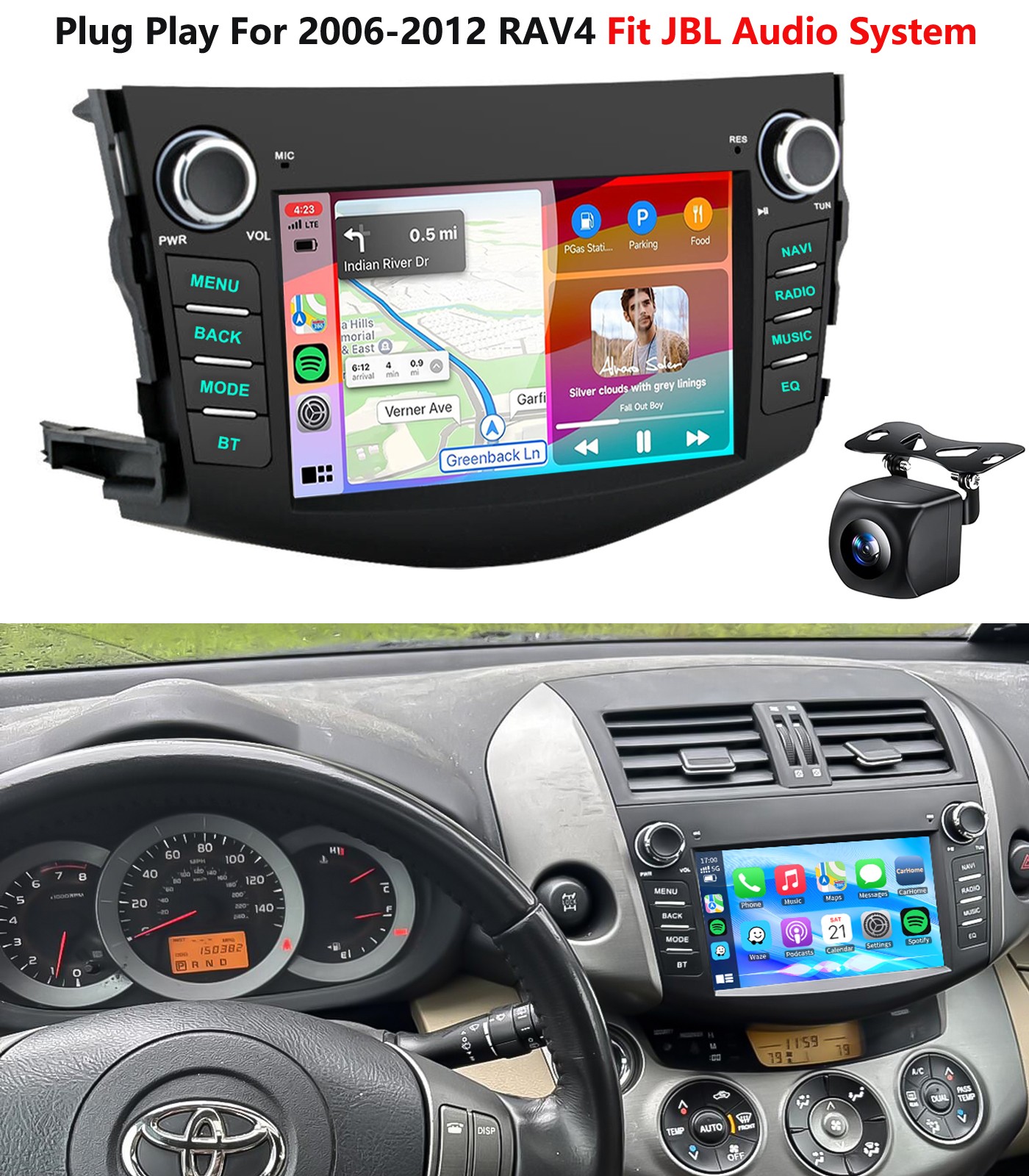 For Toyota RAV4 2006-2012 7″ Android 15 Apple Carplay Car Stereo Radio GPS W/JBL