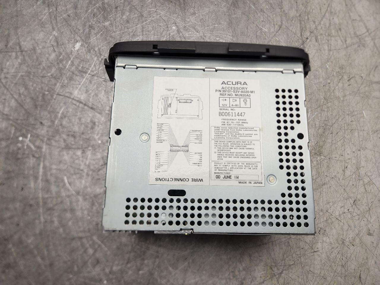 2001 2002 2003 2004, Acura MDX, Audio Equipment Radio Receiver, 39100S3VA02, OEM