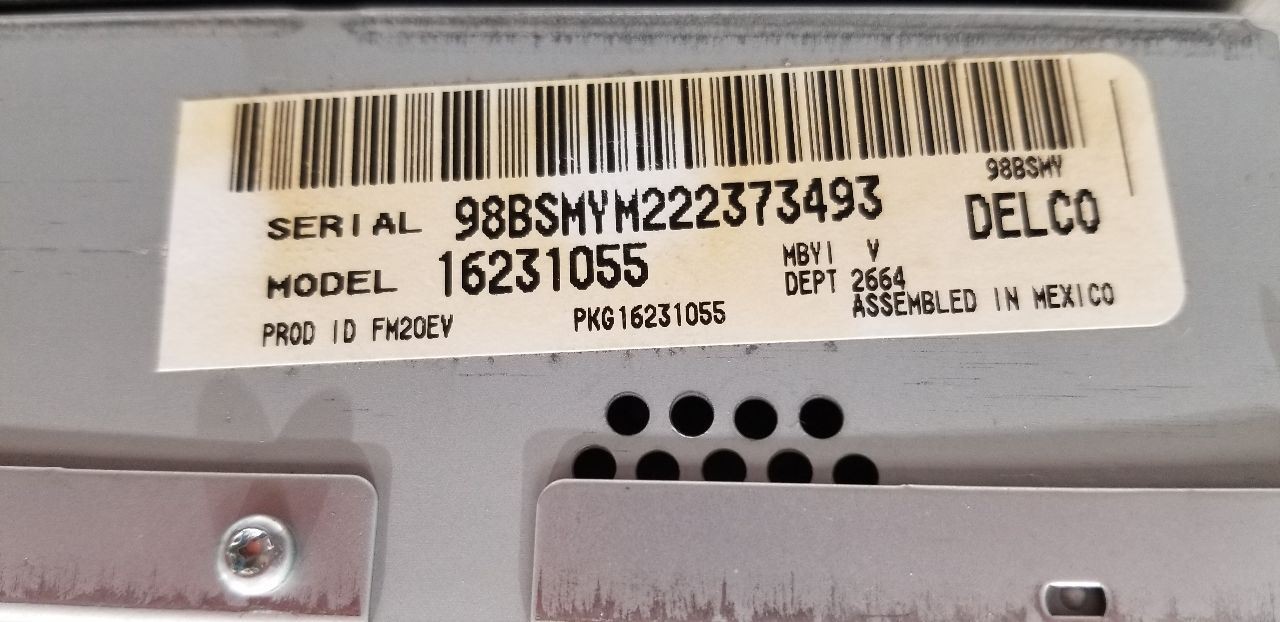 98 CHEVY SUBURBAN 2500 RADIO AUDIO SINGLE DISC PLAYER 16231055