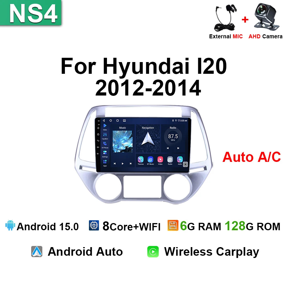 For Hyundai I20 2012-2014 Car Radio Multimedia Android Stereo Carplay Navi GPS