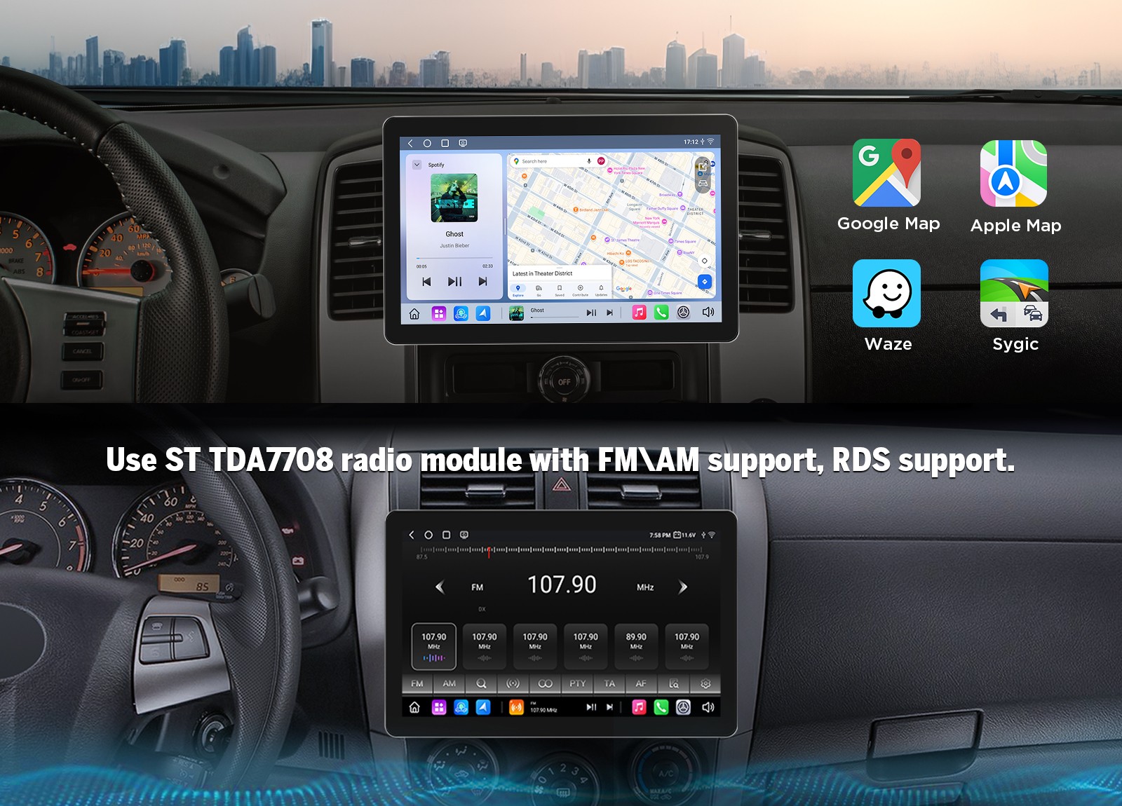 CAM+OBD+DVR+Eonon 10.1″ IPS Android 13 2 Din Car Stereo Radio GPS DAB+ Bluetooth