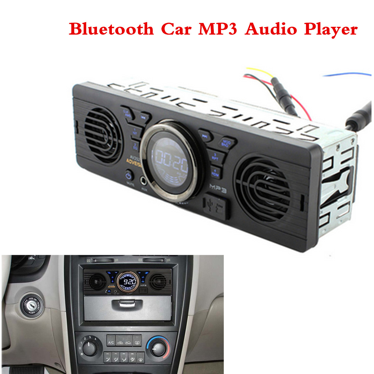 1 Din Car Stereo Radio In-Dash MP3 Player Bluetooth Built-in 2 Speaker AUX TF FM