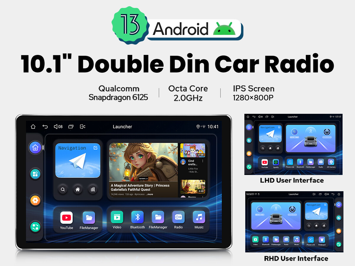JOYING 10.1″ 2DIN Android 13 Car Radio Wireless CarPlay Android Auto 8+128G GPS