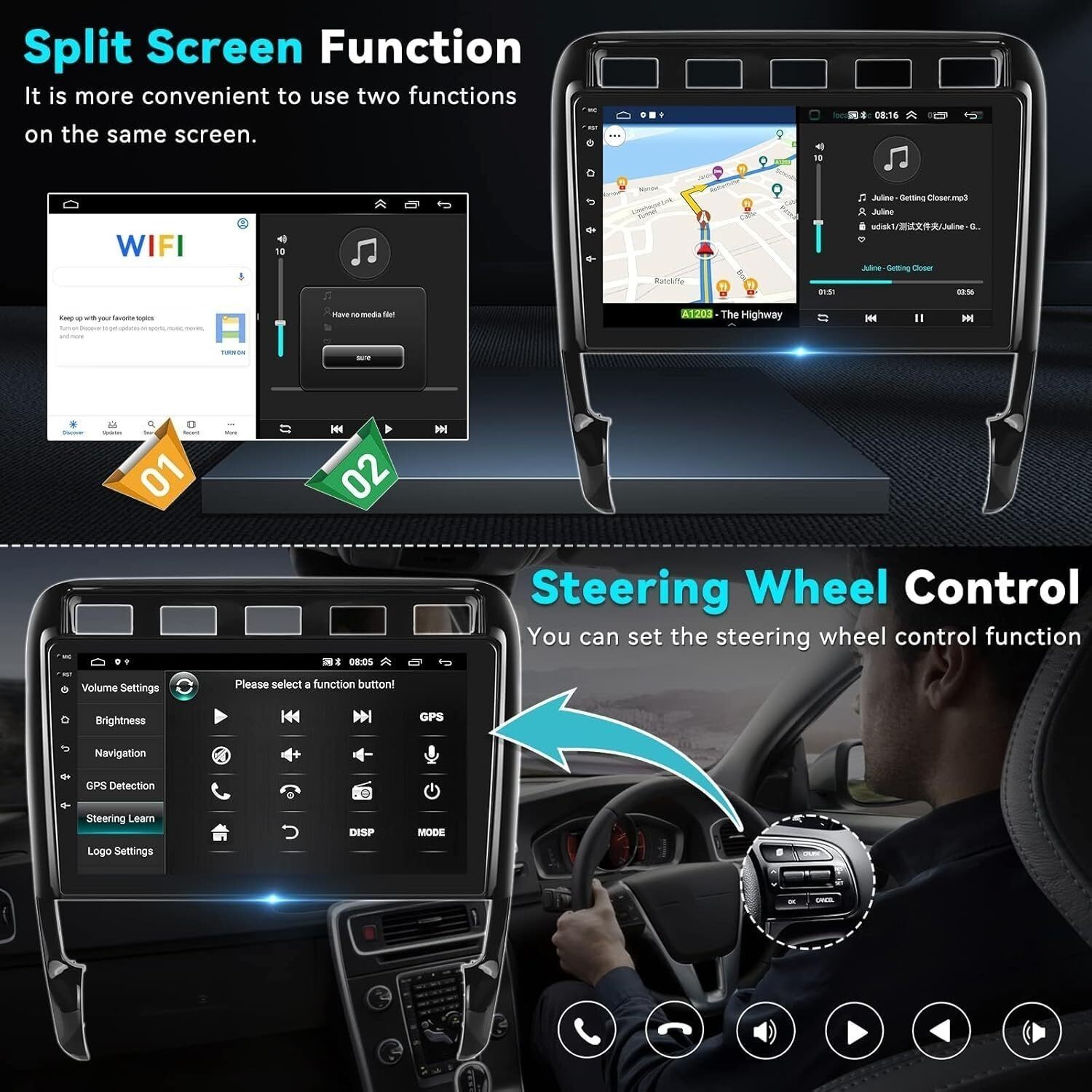 For Porsche Porsche Cayenne CarPlay Android 13 Car Radio Stereo FM RDS