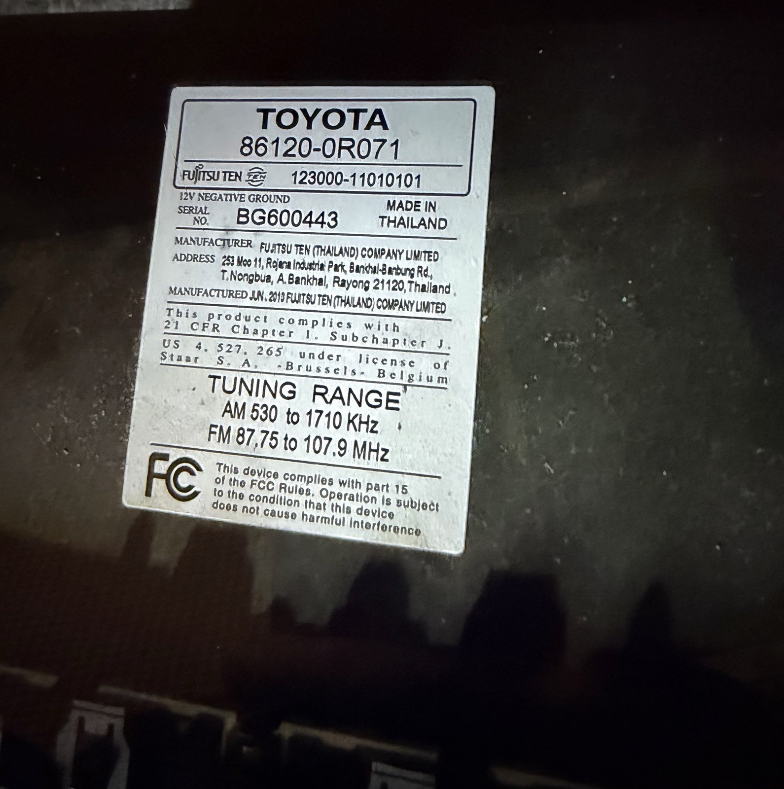 Toyota rav 4 stock oem stereo