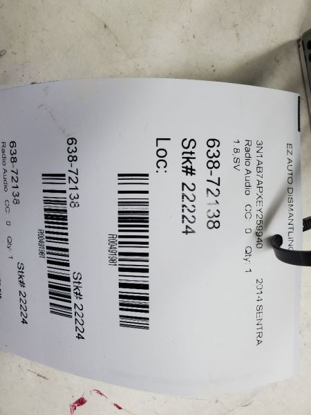 2013-2014,Nissan Sentra,Audio Equipment Radio Receiver, 1.8L,28185-4AF6A