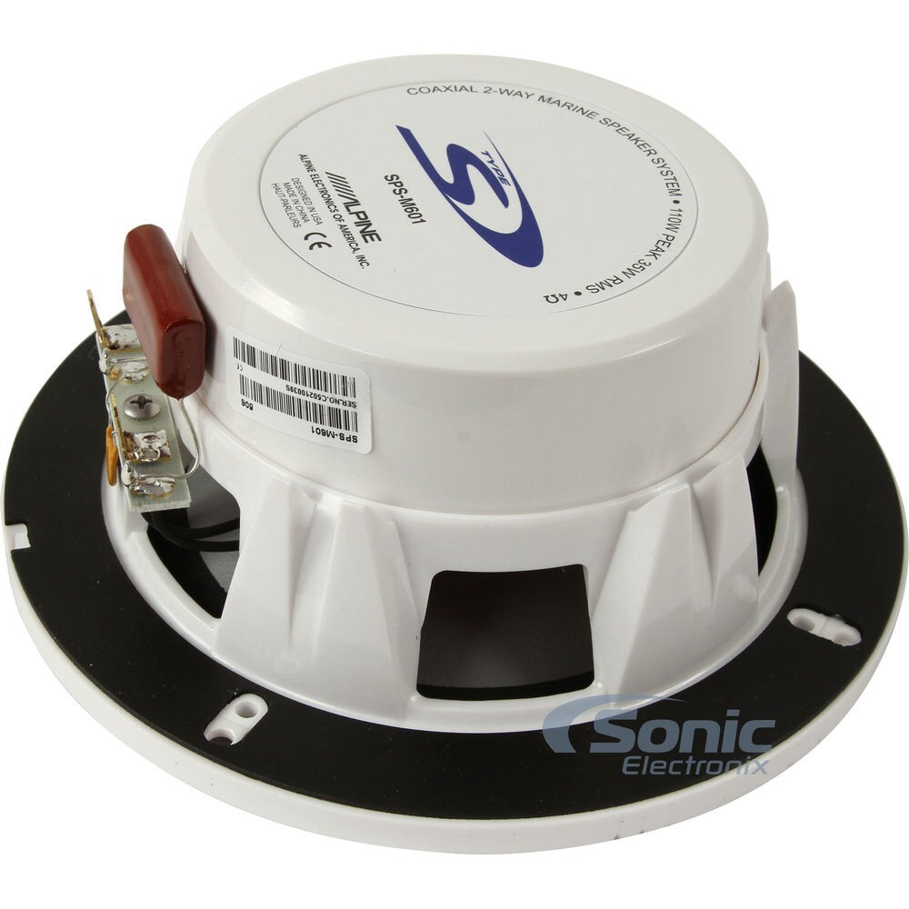 Alpine KAC-CMD-CTR Digital Audio Receiver with 6.5″ Coaxial Marine Speakers