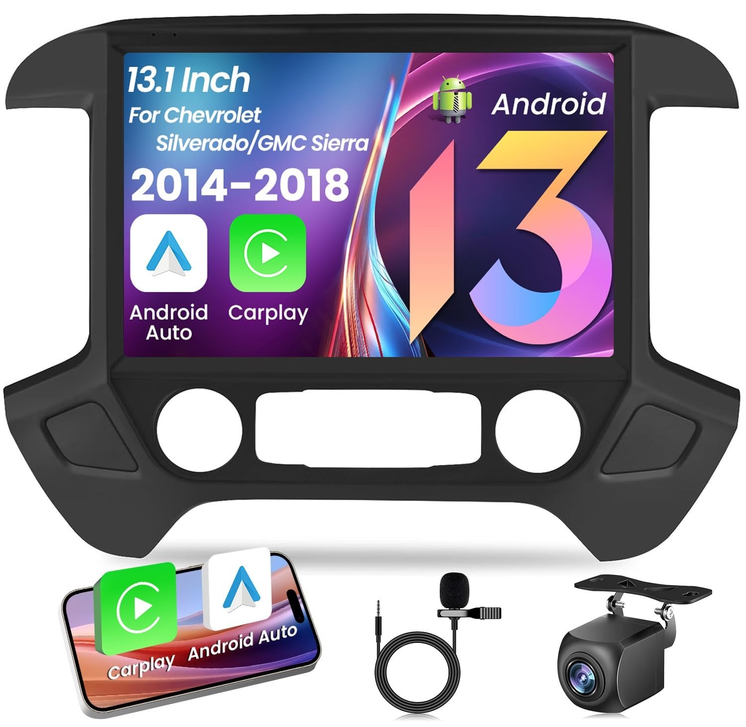 Car Radio Stereo Carplay For Chevrolet Silverado Backup Camera BL