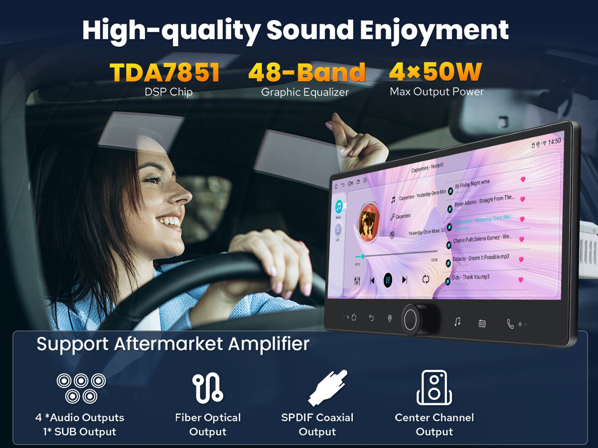 JOYING 12.3″ 1920*720P Single Din Android 12 Universal Car Radio Headunit 8 Core
