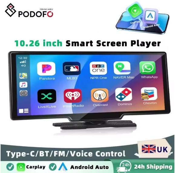 Portable Wireless Apple CarPlay Android Auto IPS Screen MP5 Car Stereo