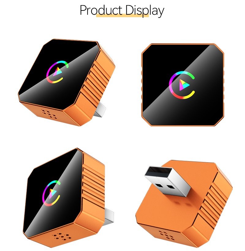 Wired to Wireless CarPlay Adapter for Apple iPhone/Android Auto/AirPlay/Miracast
