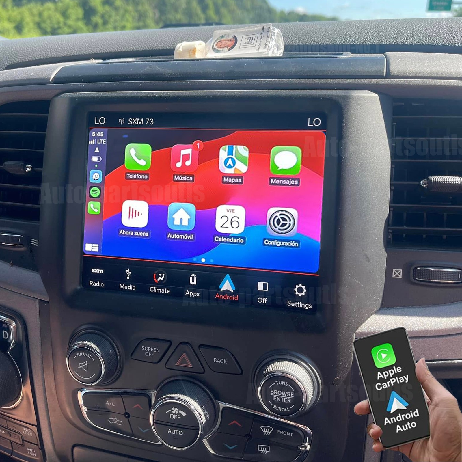 8.4 pulgadas Estéreo Radio Carplay Android para Dodge Ram Grand Cherokee 2015-21