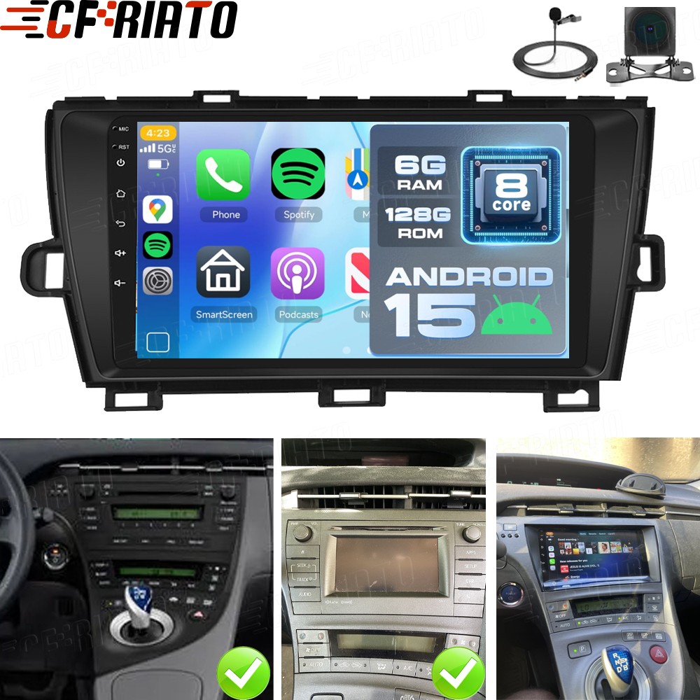 6G+128GB Carplay For Toyota Prius 2010-2015 Car Stereo Radio JBL Android 15 GPS