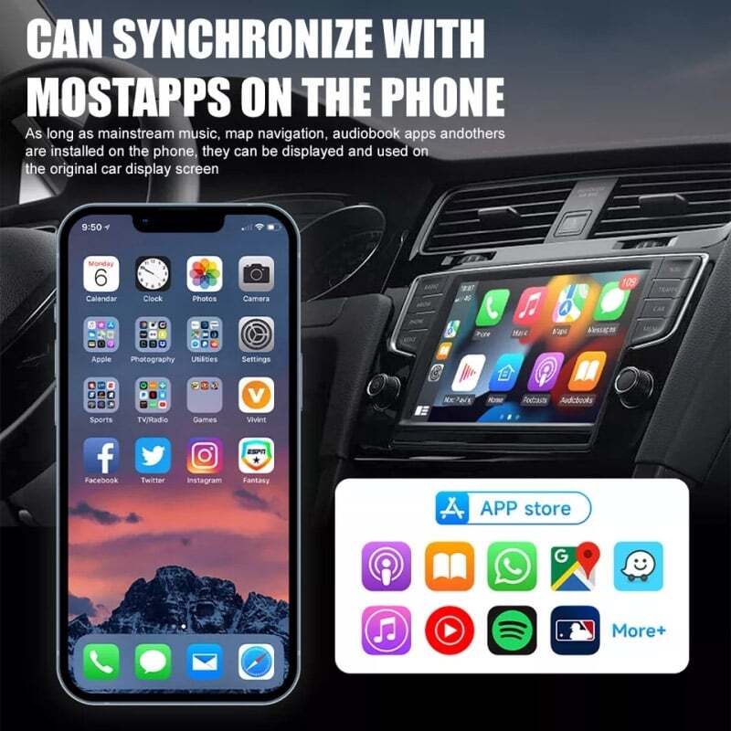 2-in-1 Wired to Wireless CarPlay Adapter/Android Auto Adapter Plug&Play-2026
