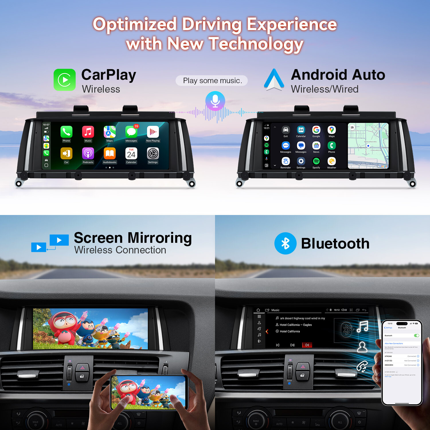 8.8″ Android 14 Car GPS Stereo 8Core 4+64GB CarPlay For BMW X3 F25 CIC 2011-2013