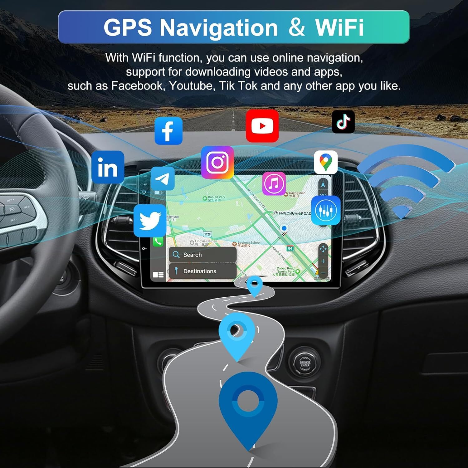 Apple Carplay For Jeep Compass 2017-2020 Android 12 Car Stereo Radio GPS 2+32GB