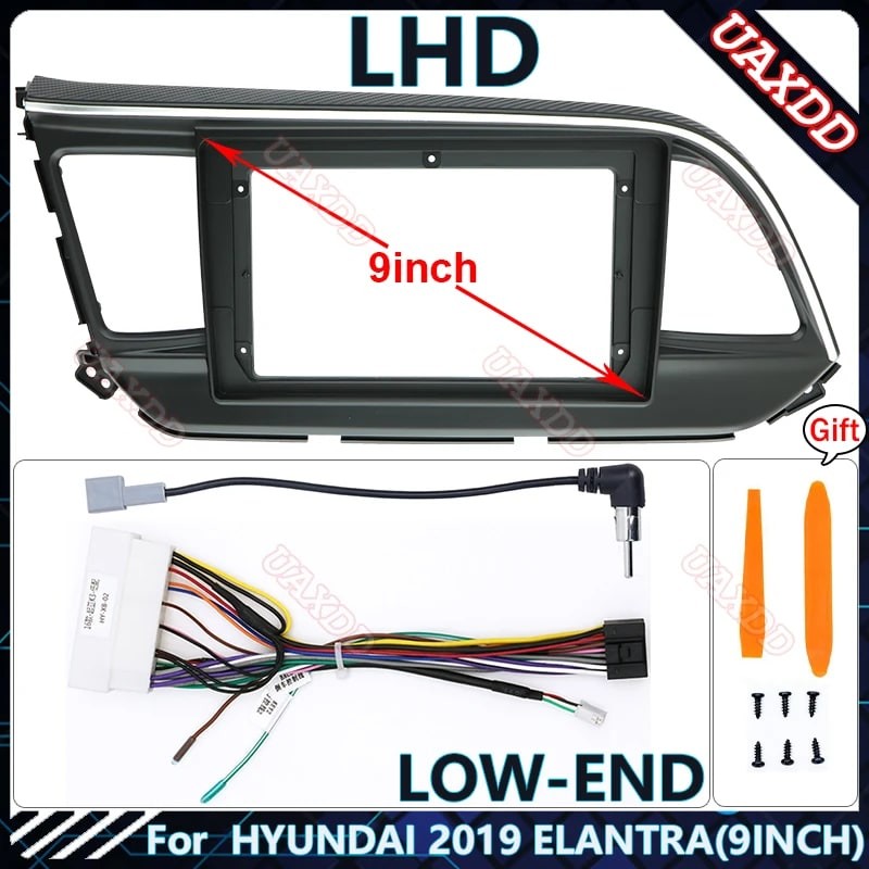 Car Radio Fascia Frame For Hyundai Elantra 2015-2019 9 Inch Double Din