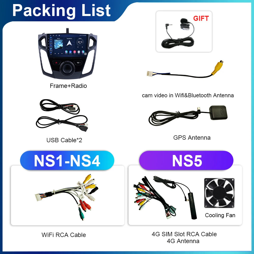 Car Radio For Ford Focus 2011-2017 Android Multimedia Stereo Carplay Navi GPS 4G