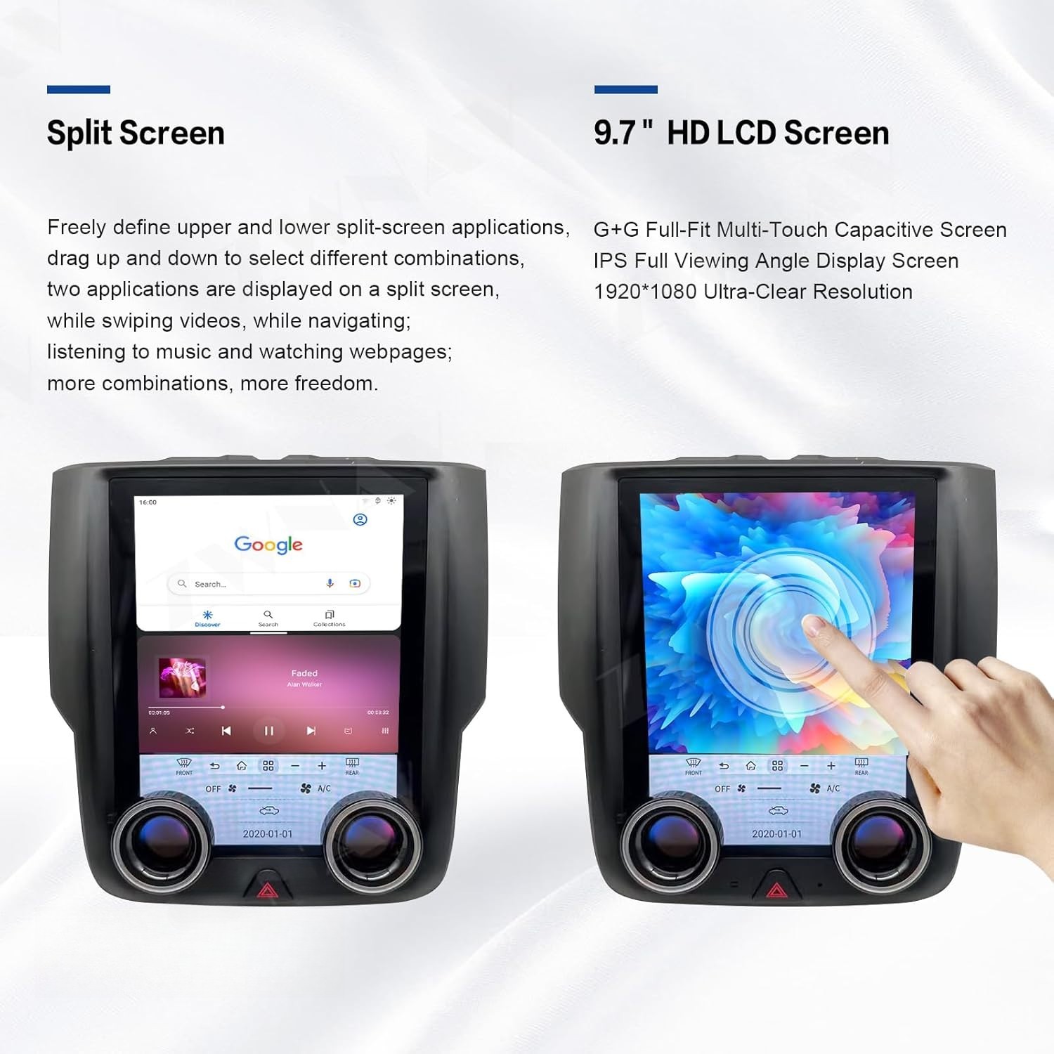 For Dodge Ram Truck 9.7″ Android Radio Stereo Wireless Carplay AHD GPS Display