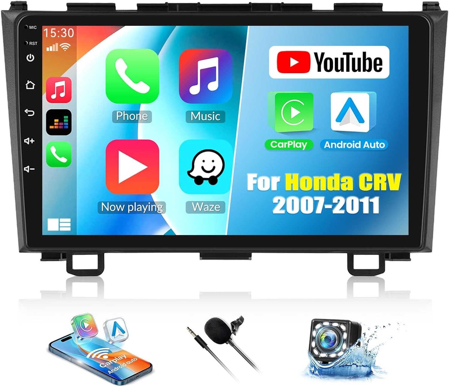 9 Inch Bluetooth Radio Honda CRV 2007-2011 Wireless Apple CarPlay Android Auto