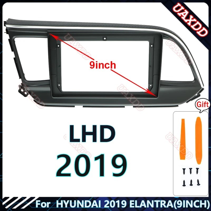 Car Radio Fascia Frame For Hyundai Elantra 2015-2019 9 Inch Double Din