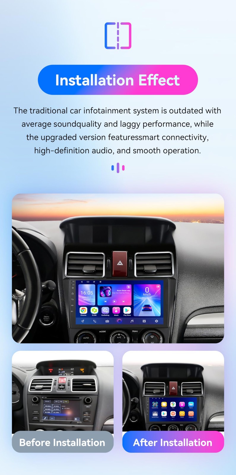 ** NEW 2016-2018 Subaru WRX/Forester | 9″ Stereo | 8-Core | CarPlay | 4G+64GB