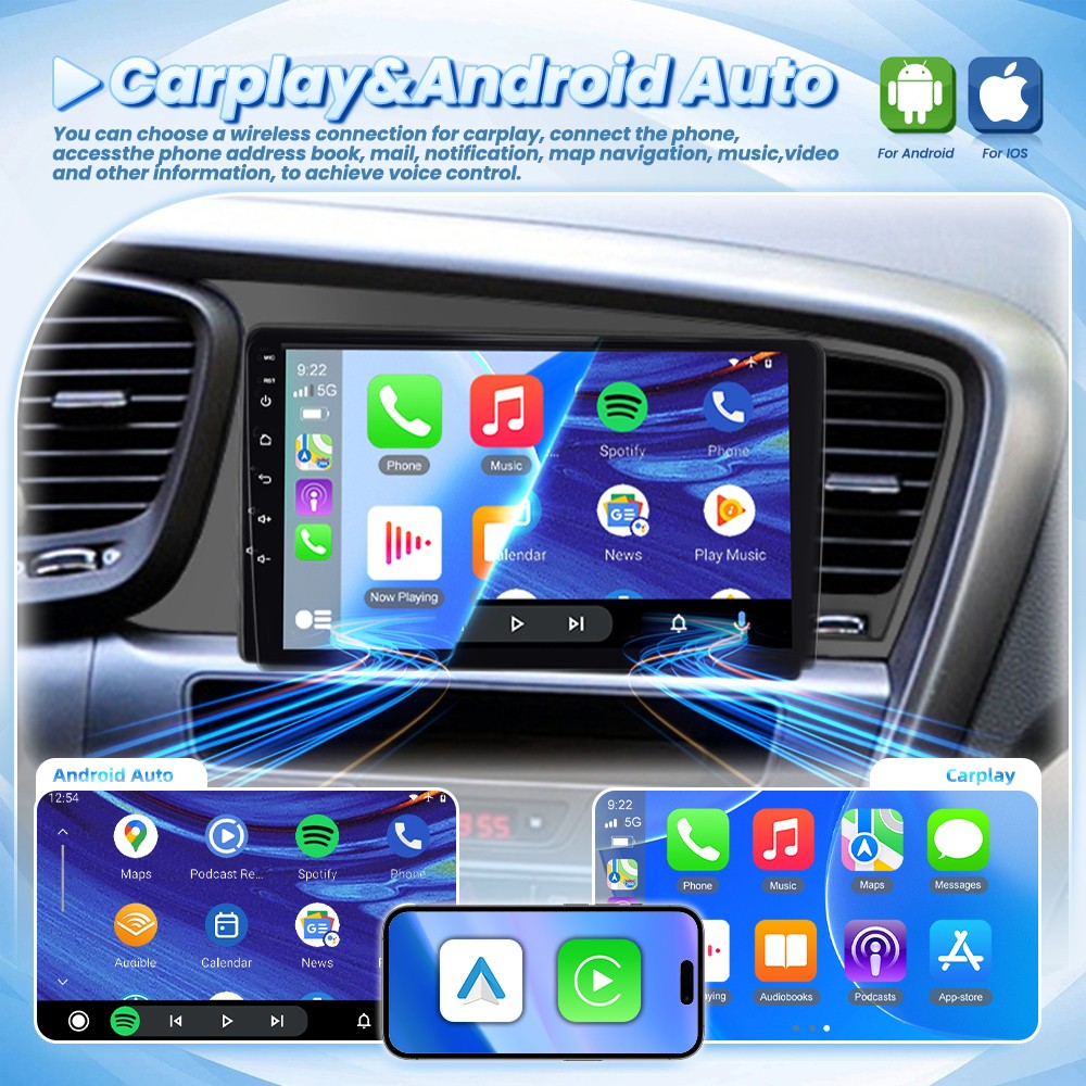 4+64GB For 2011-2013 Kia Optima Carplay Android 15 Car Radio Stereo GPS Navi Cam