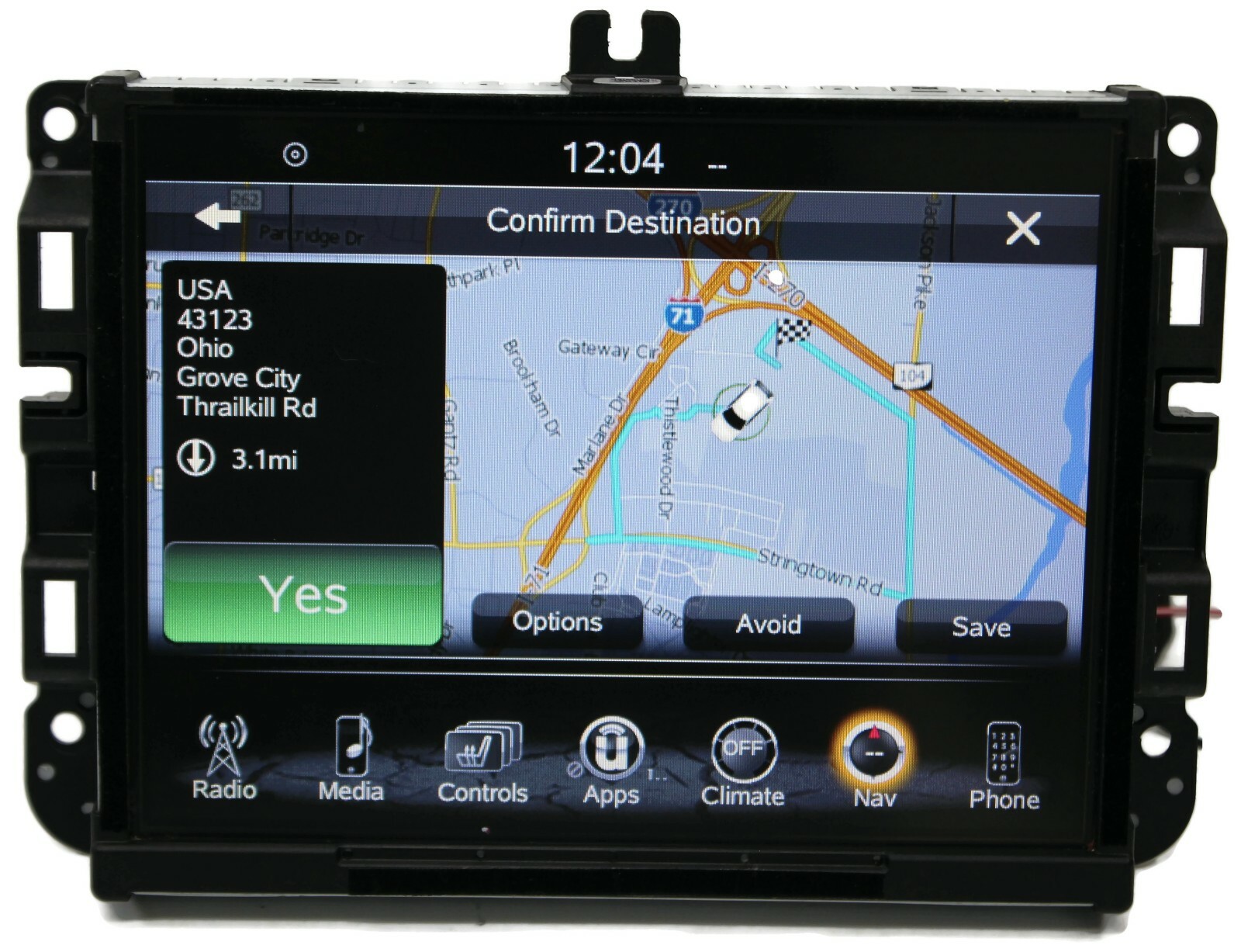 2013-2017 Jeep Cherokee Navigation 8.4” Dash Display Touch Screen 68238619AE