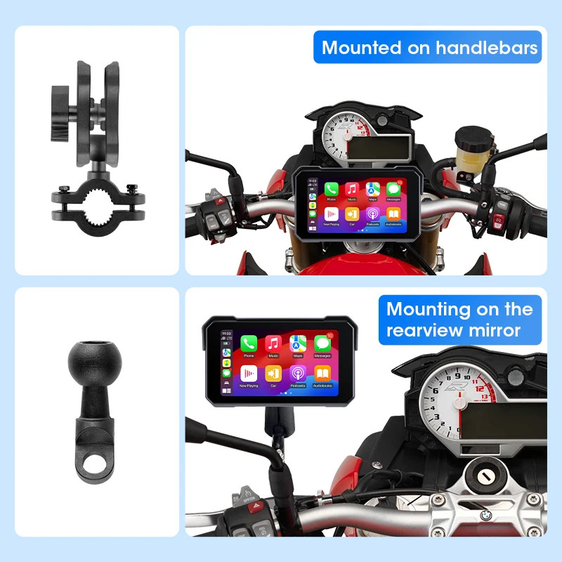 Jansite Motorcycle Display Screen Carplay Moto Navigation Portable Digital BT