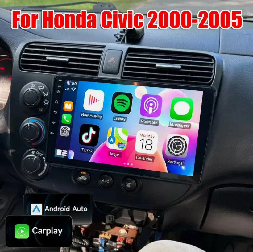 2+32G For Honda Civic 2000-05 Carplay 9” Car Stereo Radio Android15 NAVI FM RDS