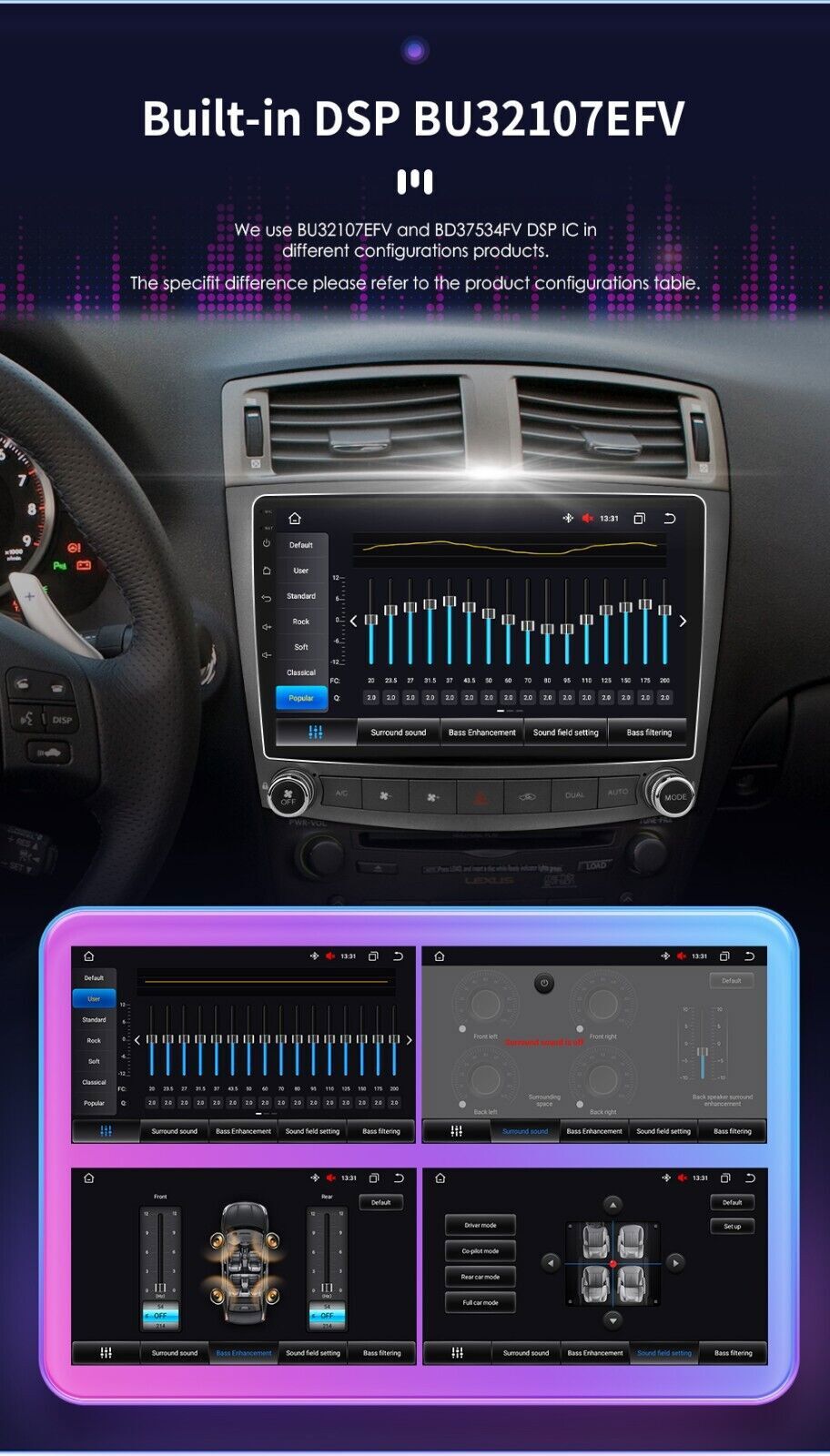 Android 12 8Core Carplay Car Radio Stereo GPS DSP For Lexus IS250 IS350 Headunit