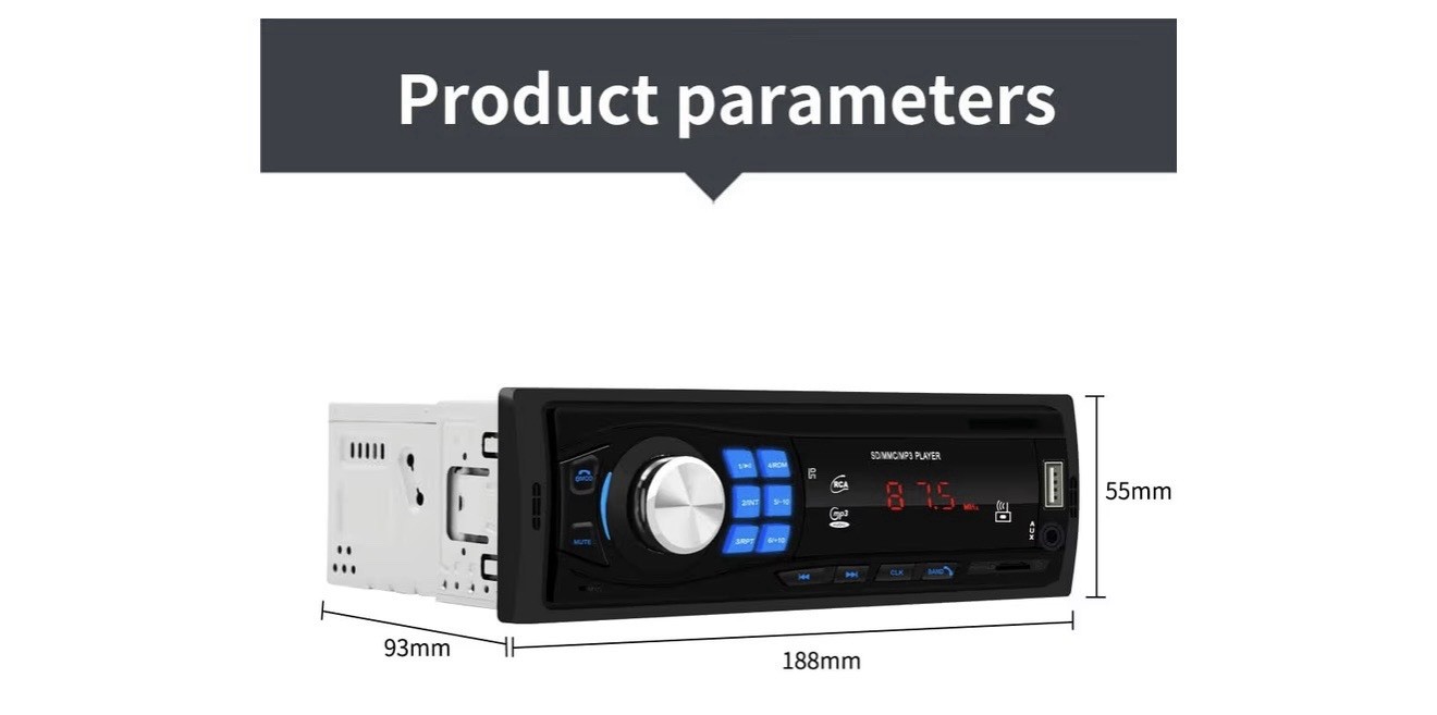Car Radio and Video Adapter MP3 MP4 MP5 Player 1 Din Car DVD Player FM Radio Card