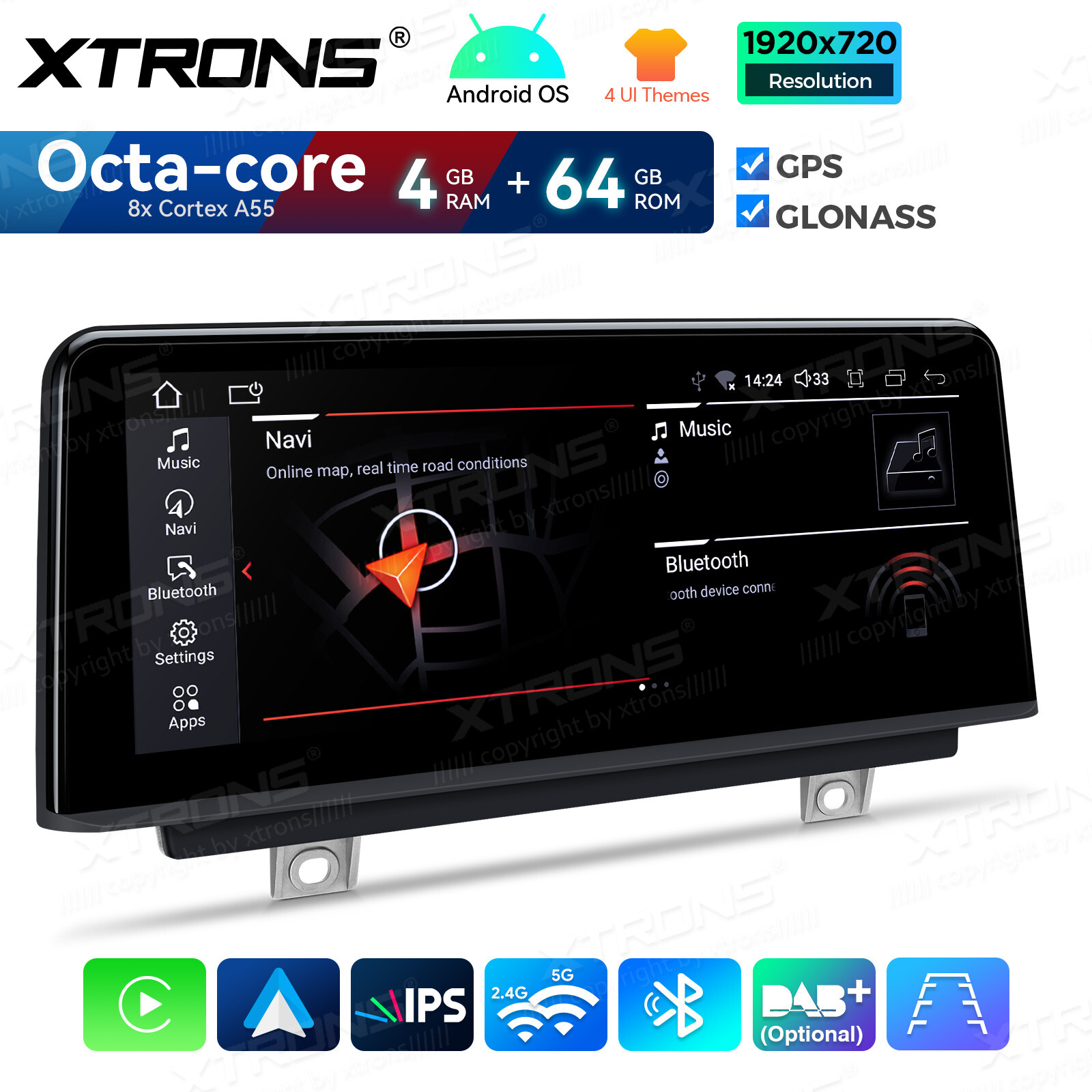8Core Car Stereo CarPlay Android 14 GPS Navi For BMW 1/2 er F20 F21 F22 F23 NBT