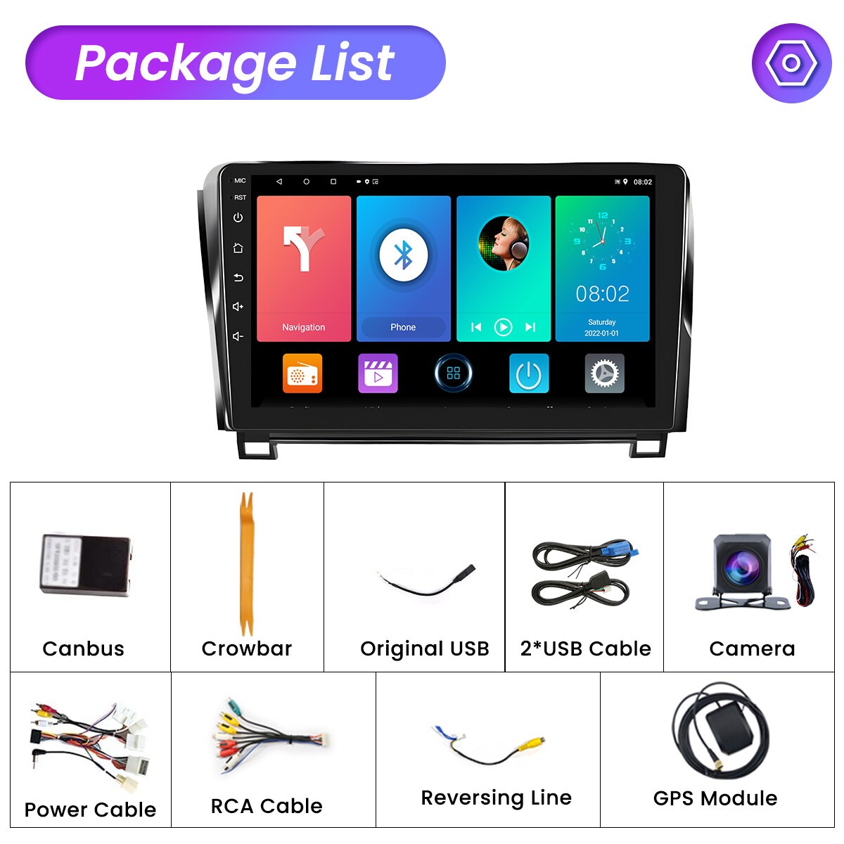 Car Radio Stereo Carplay For Toyota Tundra Sequoia 2+32G 10in Player Car