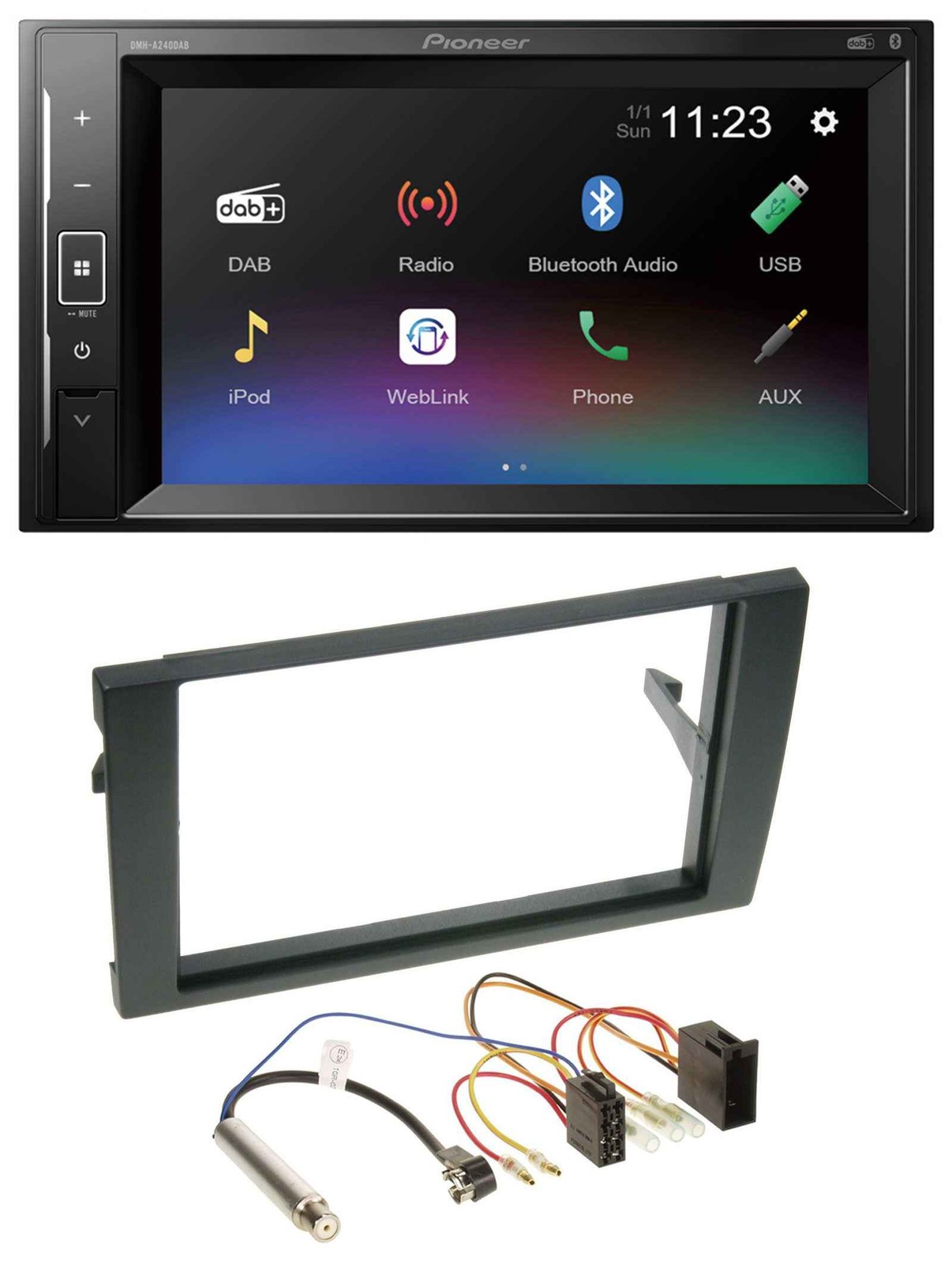 Pioneer DAB MP3 2DIN Bluetooth USB Car Stereo for Audi A4 B6 B7 2001-2008 ISO