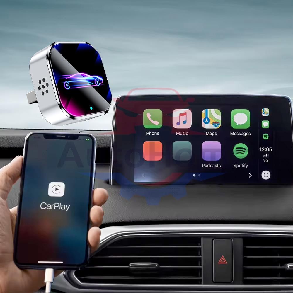 Wireless CarPlay Adapter for Apple iPhone & Android Auto USB Adapter Plug & Play