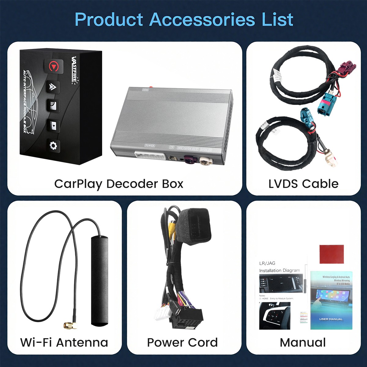 Wireless Carplay Android Auto Decoder Module For Range Rover Evoque 8″ Screen