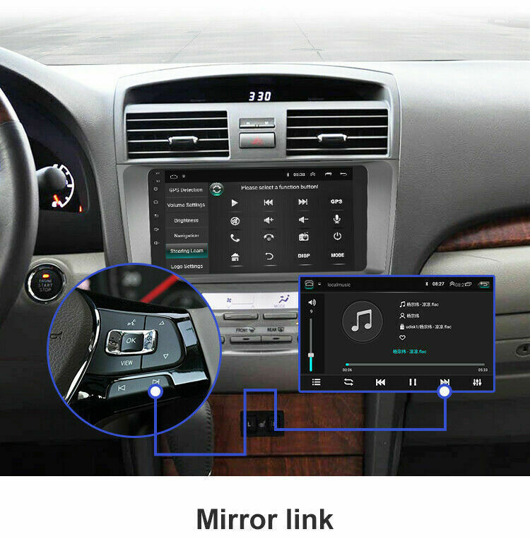 Android 12 Apple CarPlay GPS Navi For Toyota Camry 2007-2011 Car Stereo Radio