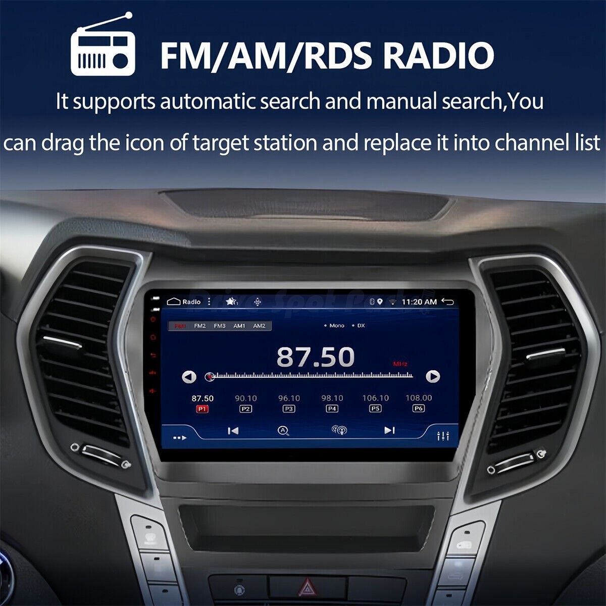 9inch Radio GPS Stereo GPS Navi WIFI For Hyundai Santa Fe Sport IX45 2013-2017