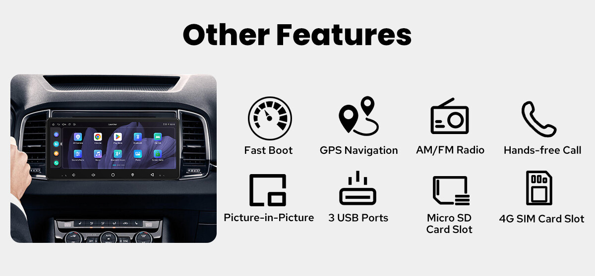 JOYING 8.9 Inch Single Din Universal Android 12.0 Car Radio Octa Core 8+128GB BT