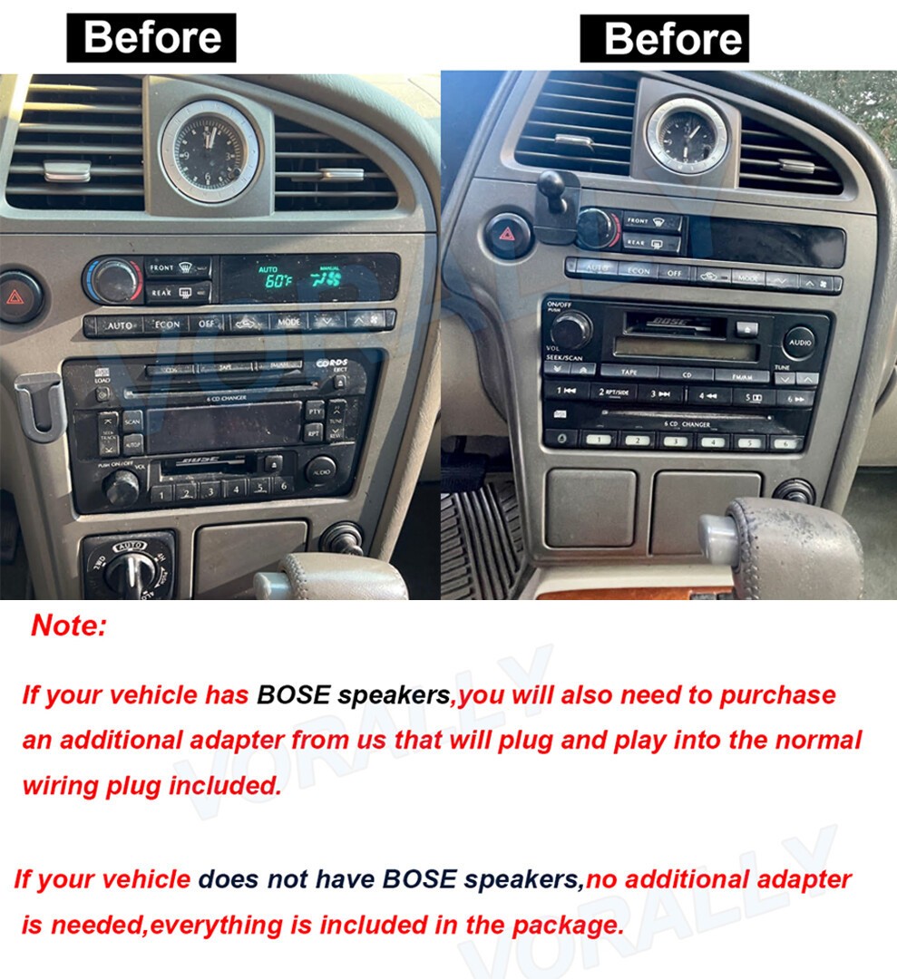 Android 14 For 2001 2002 2003 INFINITI QX4 Car Stereo Radio Carplay GPS+ CAM