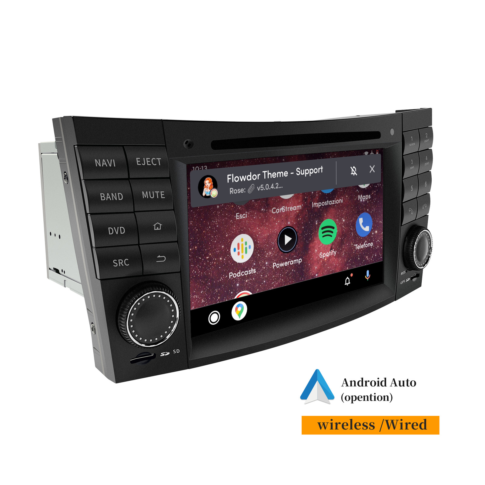 7 in Touch Radio For Mercedes W211 W219 W209 01-10 CarPlay Android Auto Sat Nav DVD